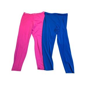 Yitty Pink Blue Ombre Sparkle Leggings Set Sz 1X Plus Size High Waist Activewear